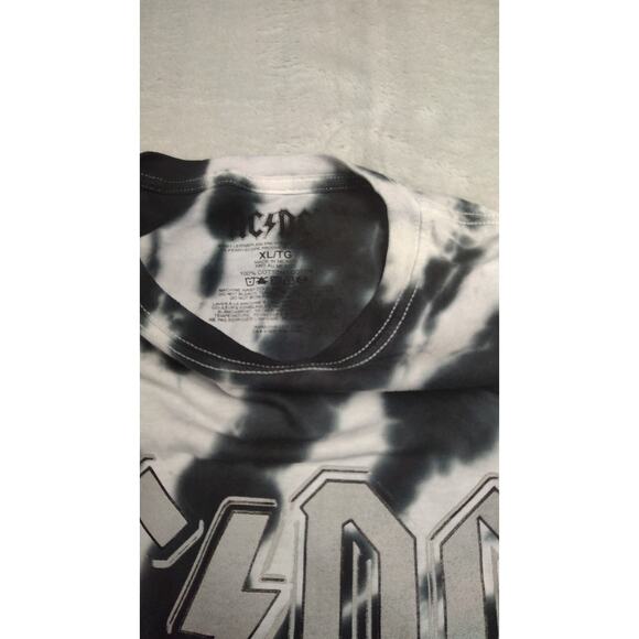 AC DC Back in Black Tie Dye Unisex Heavy Metal T Shirt XL Black Tie Dye Rock - Picture 4 of 10